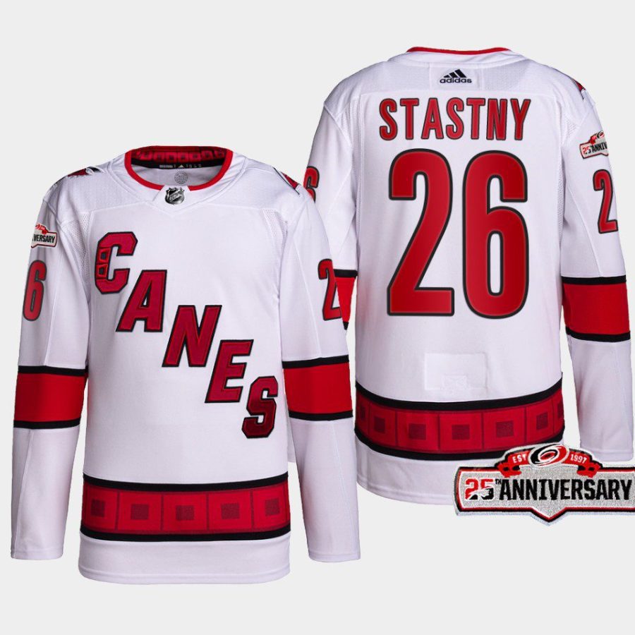 men hurricanes paul stastny 2022 23 25th anniversary authentic away white jersey