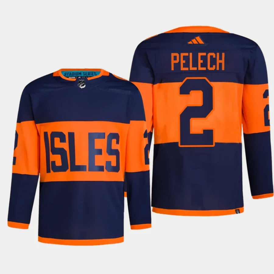 men islanders adam pelech authentic pro 2024 nhl stadium series navy jersey