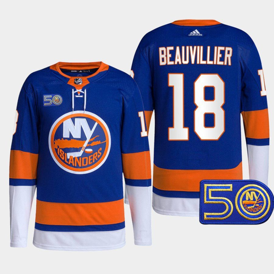 men islanders anthony beauvillier primegreen authentic 50th anniversary royal jersey