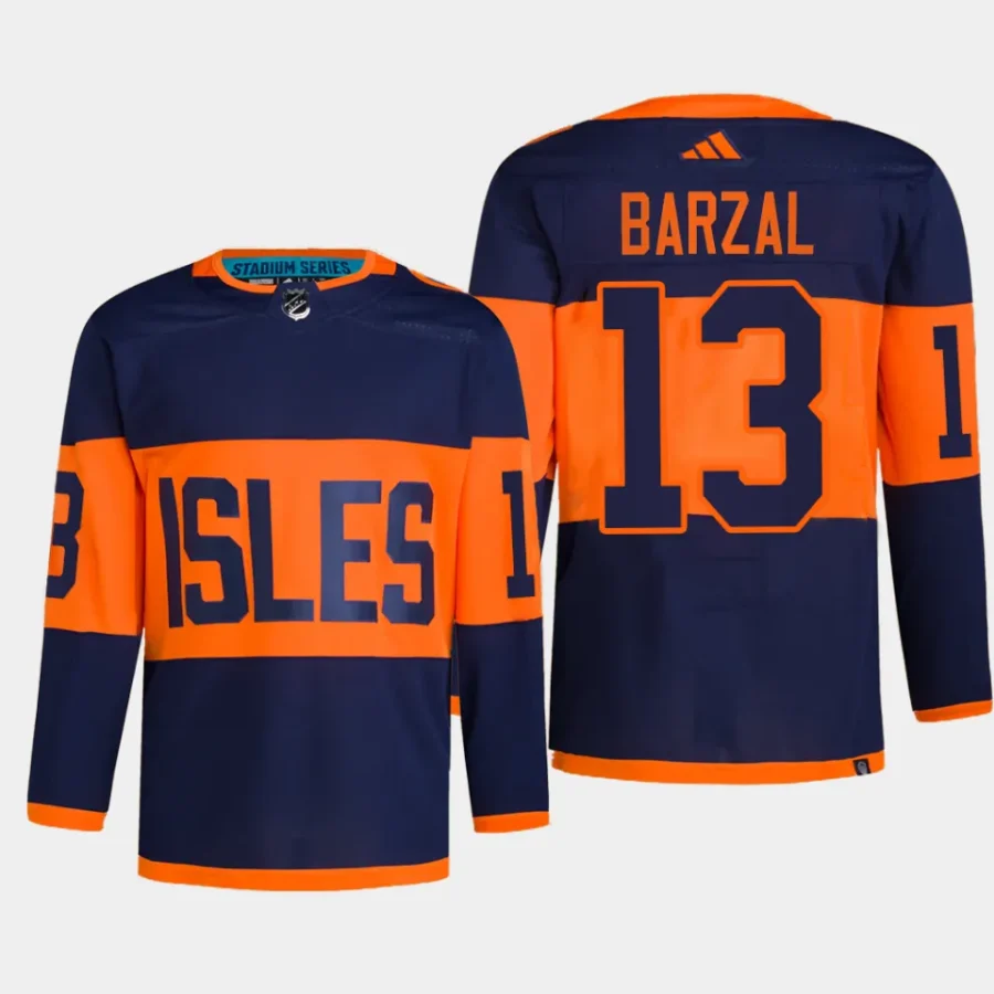 men islanders mathew barzal authentic pro 2024 nhl stadium series navy jersey