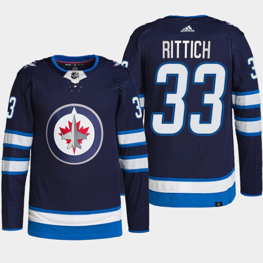 men jets david rittich 2022 23 home primegreen authentic navy jersey