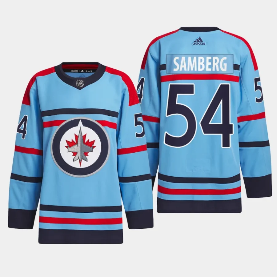 men jets dylan samberg 2023 24 primegreen rcaf centennial authentic light blue jersey