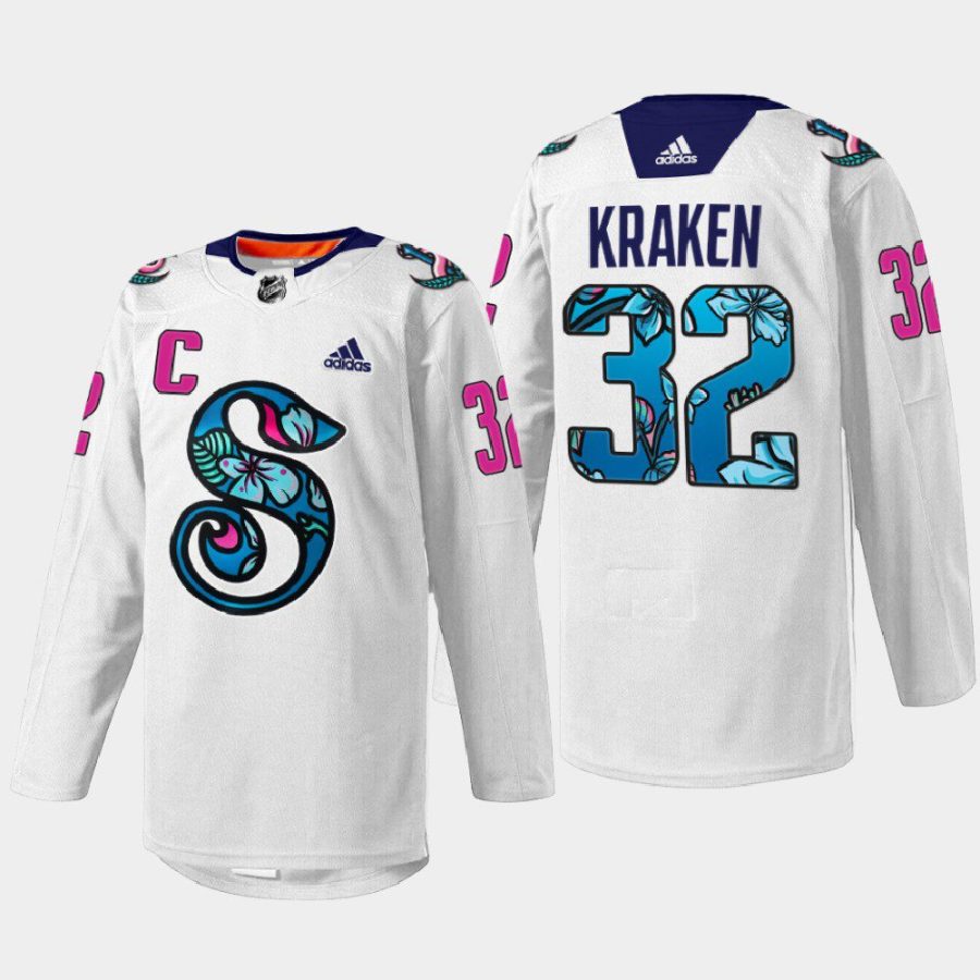 men kraken 2022 warmup pride night white jersey