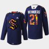 men kraken alexander wennberg 2022 stevie artwork warmup women of hockey navy jersey