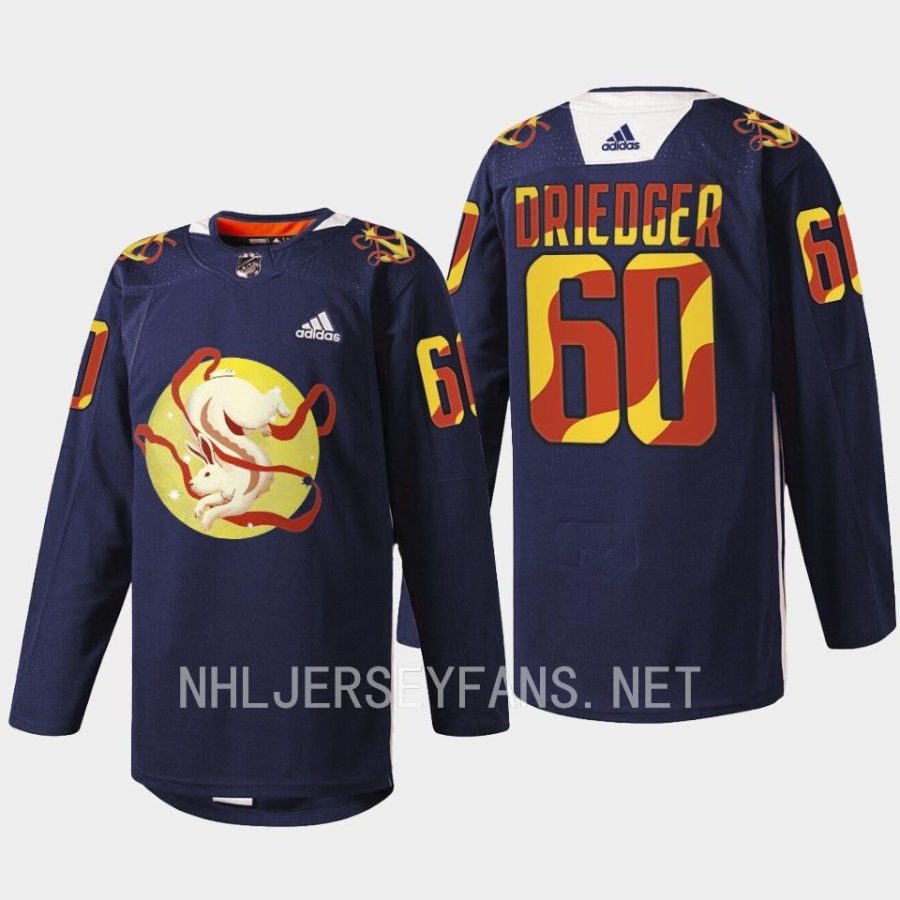 men kraken chris driedger jade rabbit 2023 lunar new year navy jersey