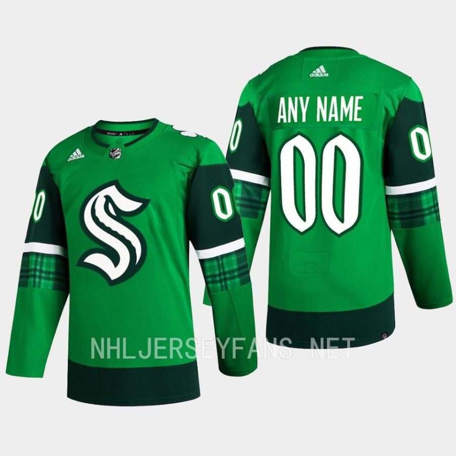 men kraken custom 2023 st. patricks day primegreen authentic jersey green