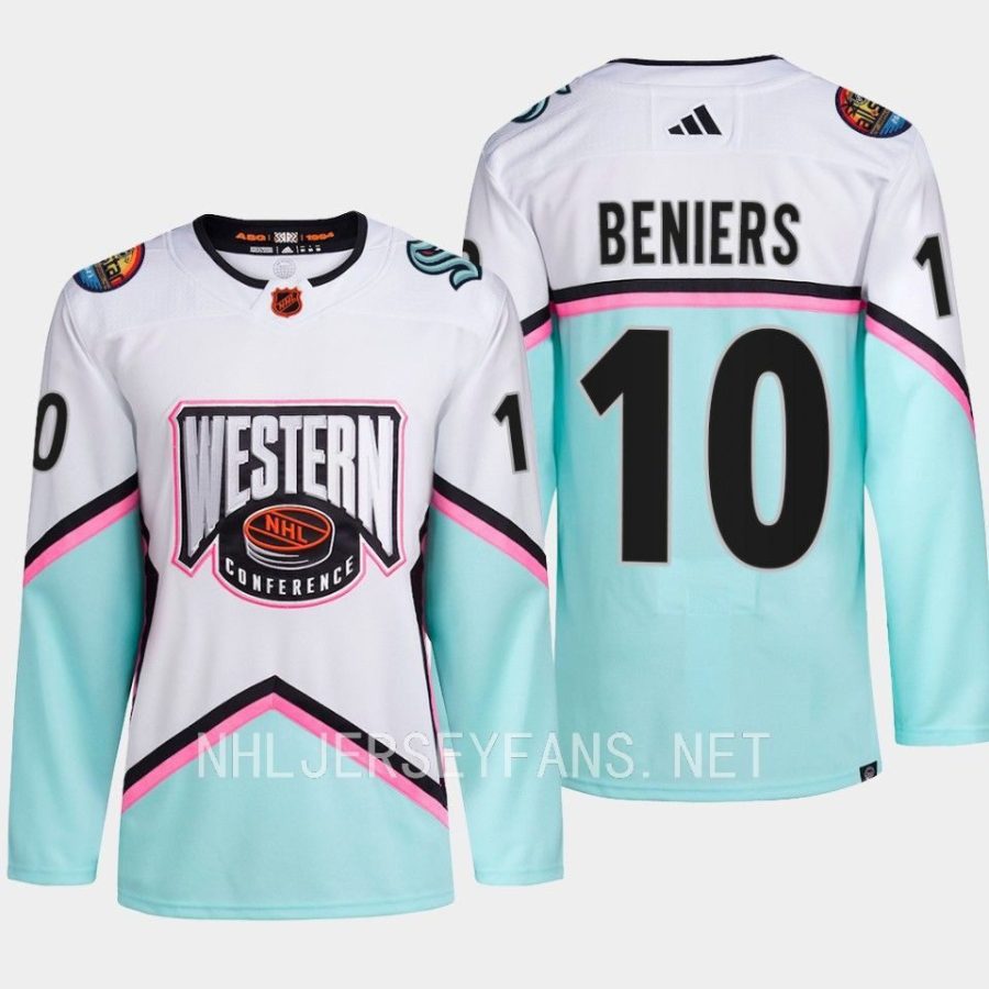 men kraken matty beniers western conference 2023 nhl all star authentic white jersey