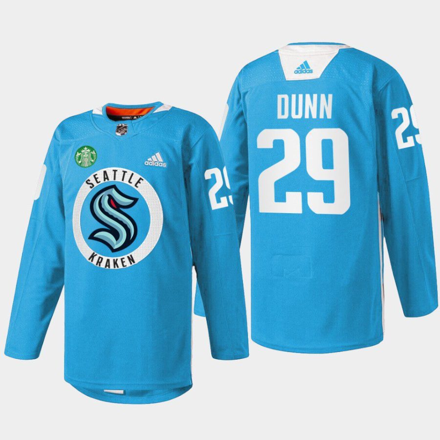 men kraken vince dunn warmup practice blue jersey