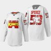 men la kings jordan spence special warmup marvel super hero night 2022 white jersey