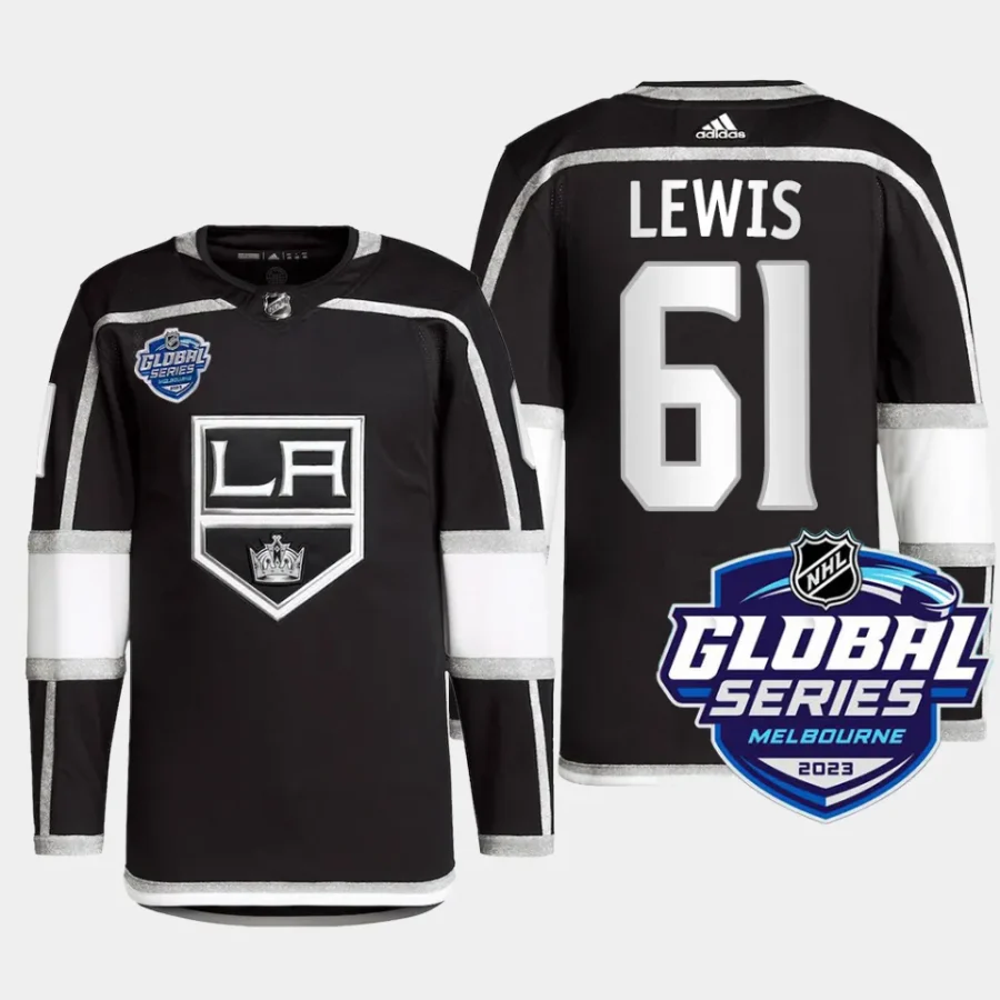 men la kings trevor lewis authentic pro 2023 nhl global series primegreen black jersey