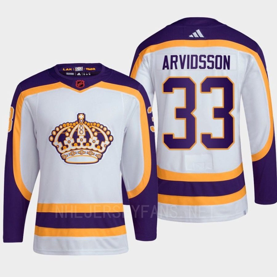 men la kings viktor arvidsson 2022 authentic primegreen reverse retro 2.0 white jersey