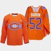 men les canadiens justin barron warmup indigenous celebration night 2022 orange jersey