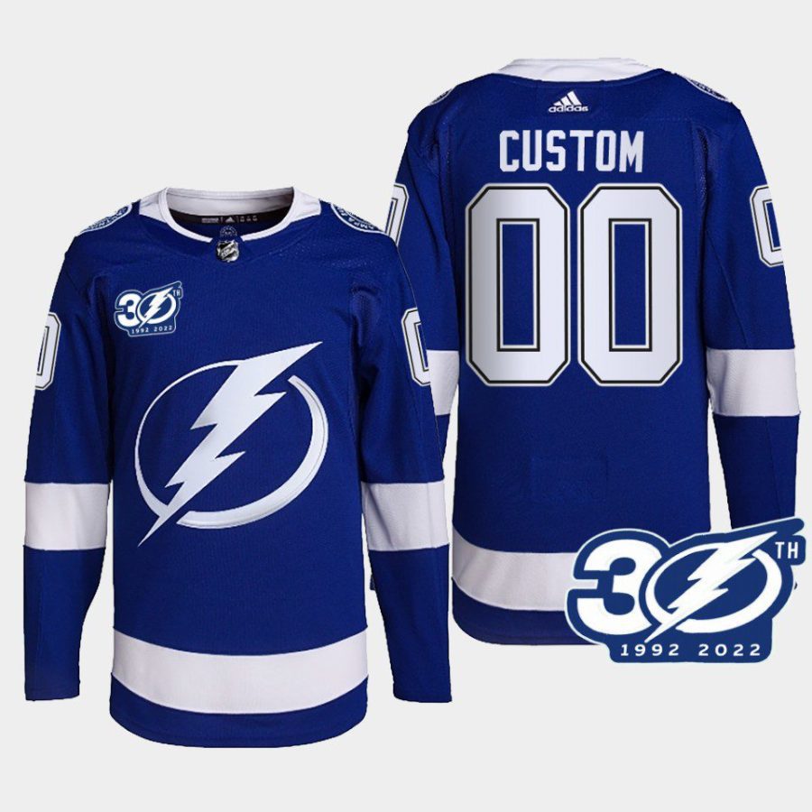 men lightning custom 1992 2022 authentic home 30th season blue jersey