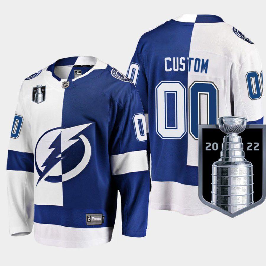 men lightning custom split 2022 eastern conference champs blue white jersey