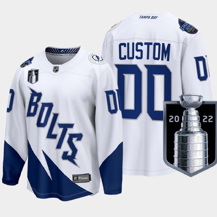 men lightning custom stadium series 2022 stanley cup final white jersey