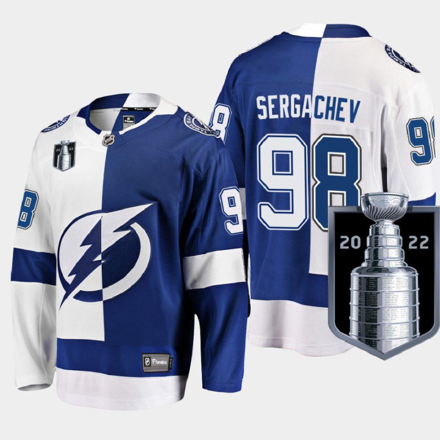 men lightning mikhail sergachev split 2022 eastern conference champs blue white jersey