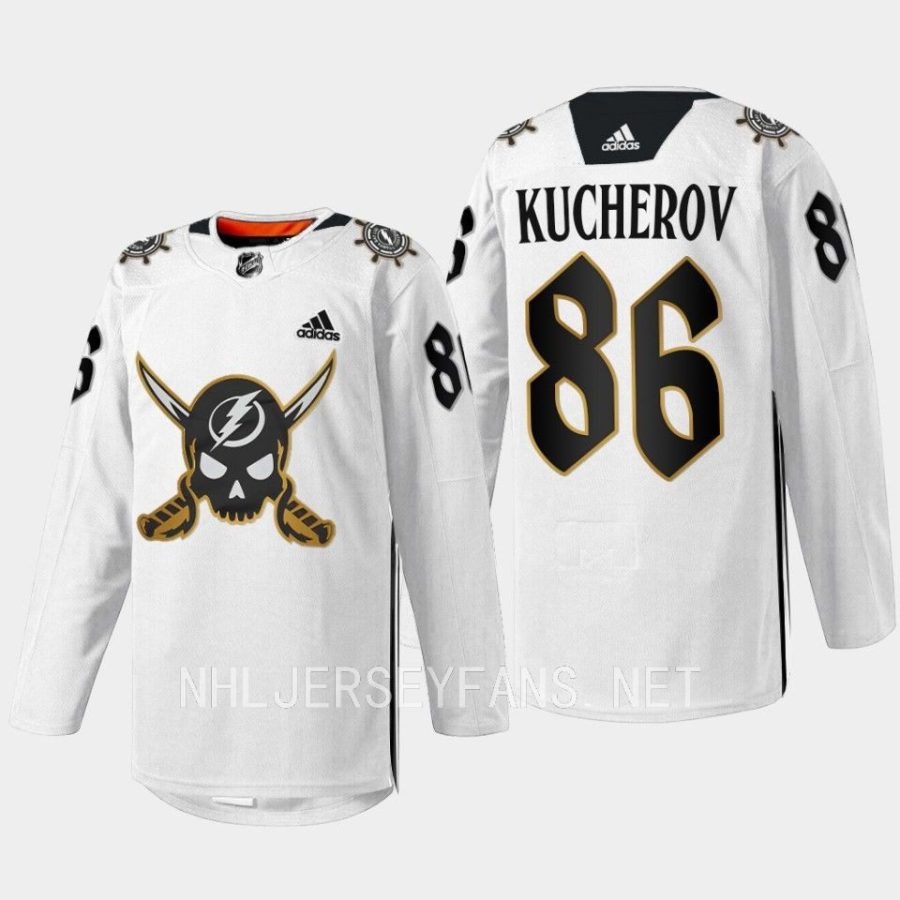 men lightning nikita kucherov skull logo gasparilla inspired 2023 white jersey