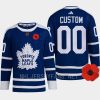 men maple leafs custom 2022 lest we forget canadian remembrance day retro blue jersey