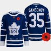 men maple leafs ilya samsonov 2022 lest we forget canadian remembrance day retro blue jersey