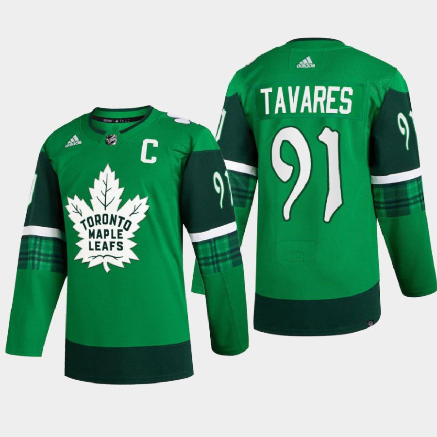 men maple leafs john tavares 2022 warm up st. patrick green jersey