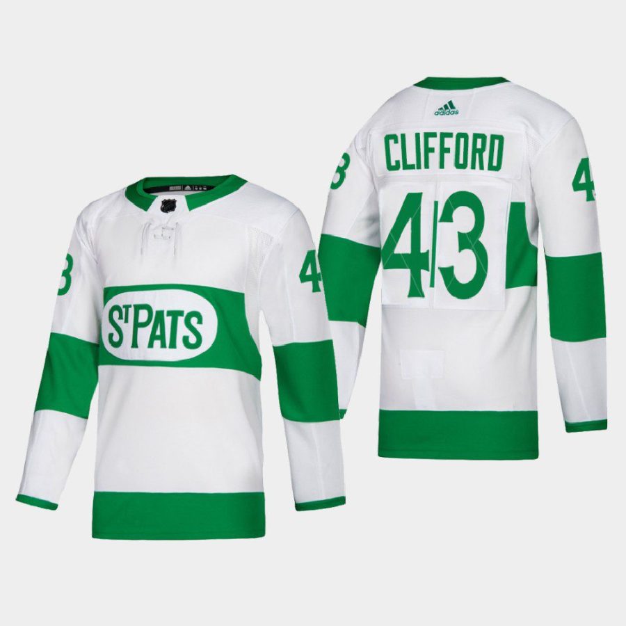 men maple leafs kyle clifford authentic 2022 st. pats white jersey