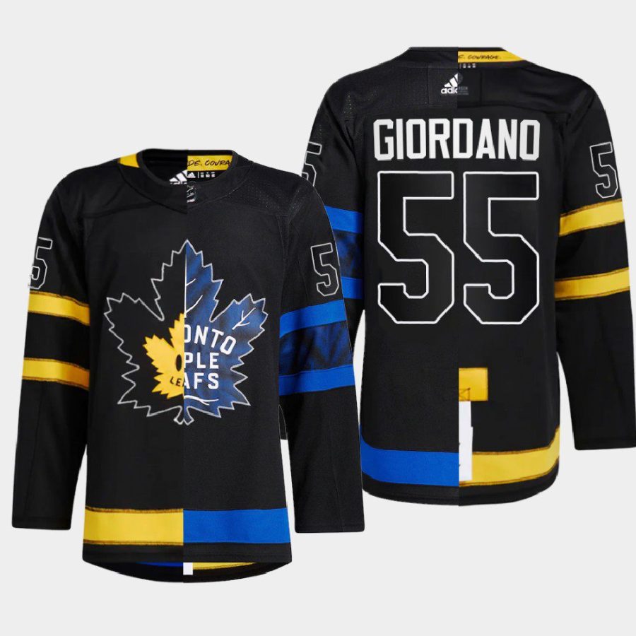 men maple leafs mark giordano 2022 drew house split edition alternate black jersey