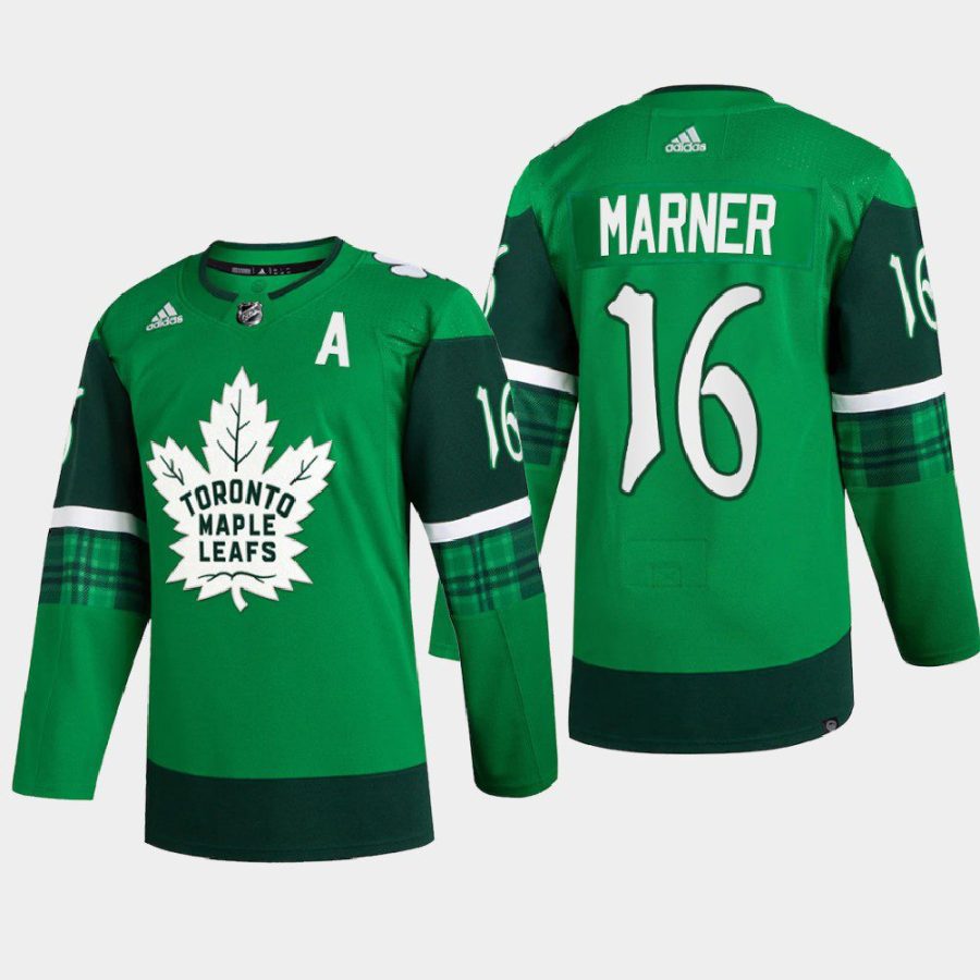 men maple leafs mitch marner 2022 warm up st. patrick green jersey