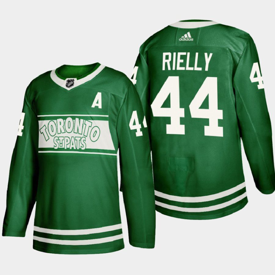 men maple leafs morgan rielly special edition st. patricks day 2022 green jersey