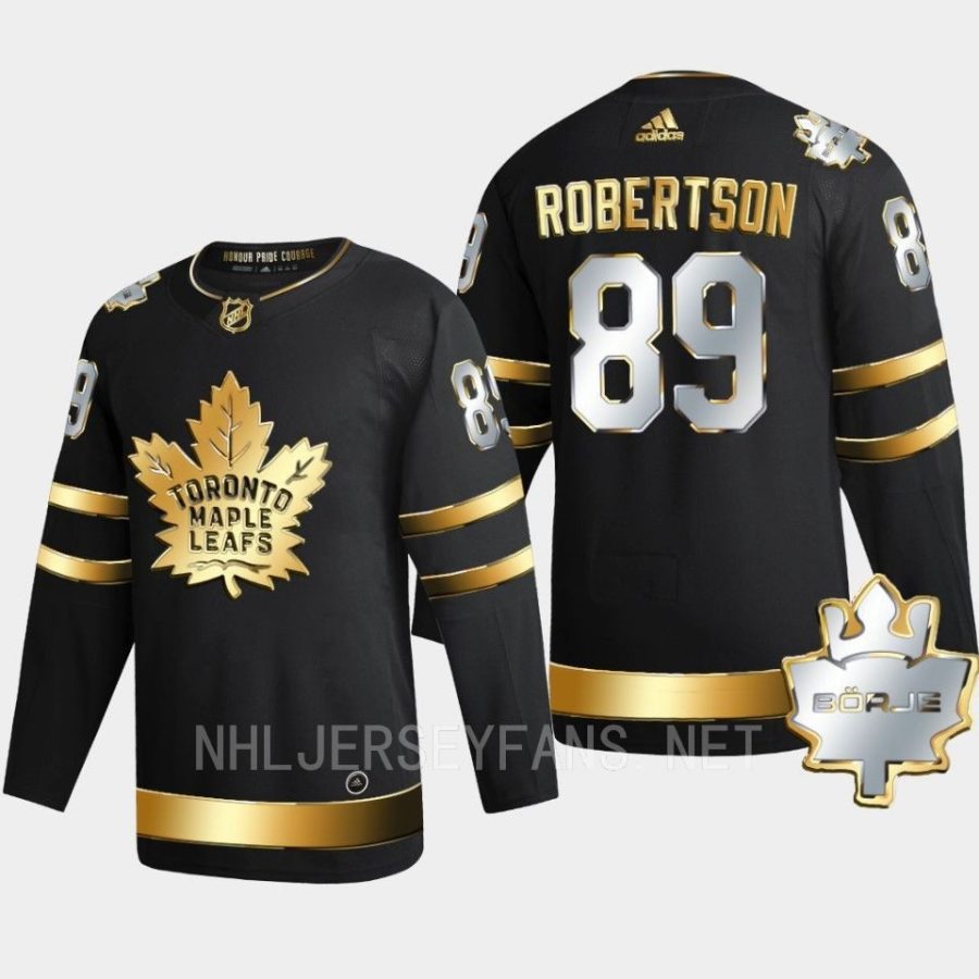 men maple leafs nick robertson 2022 golden edition the king borje patch black jersey