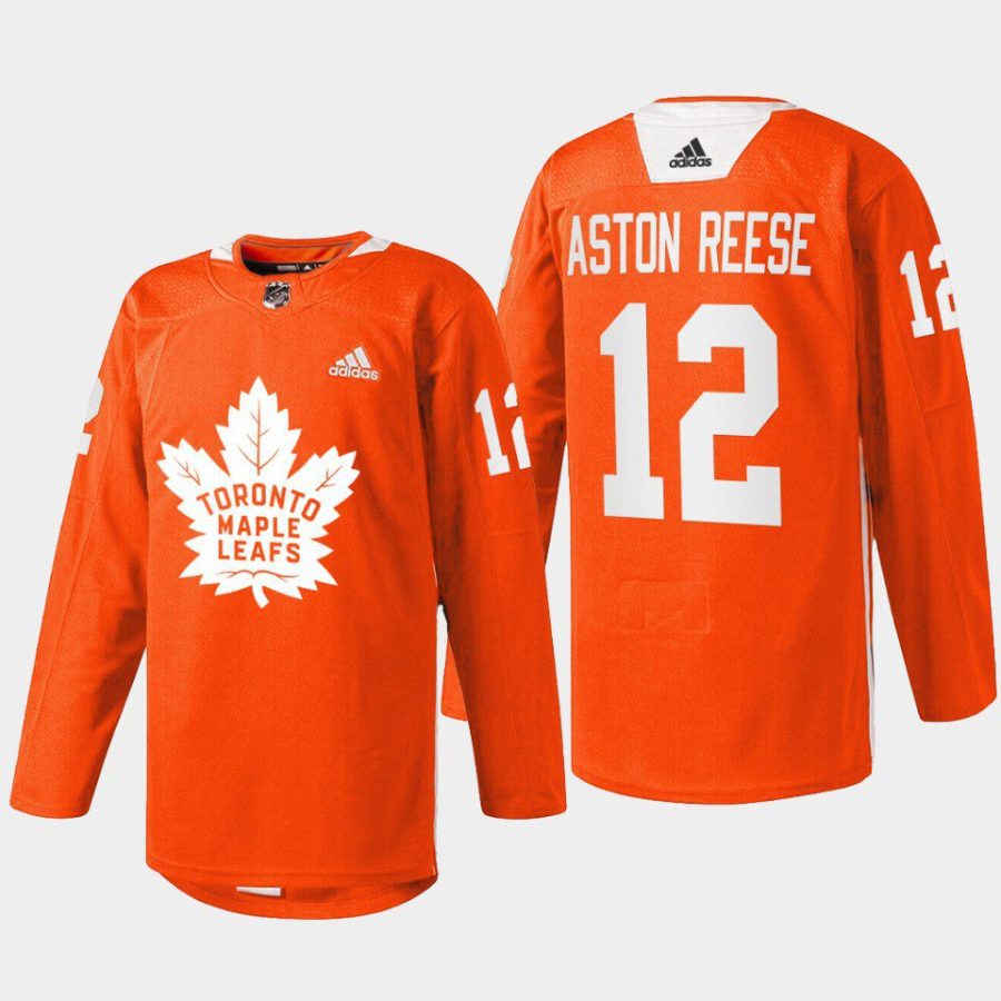 men maple leafs zach aston reese 2022 warmup every child matters orange jersey