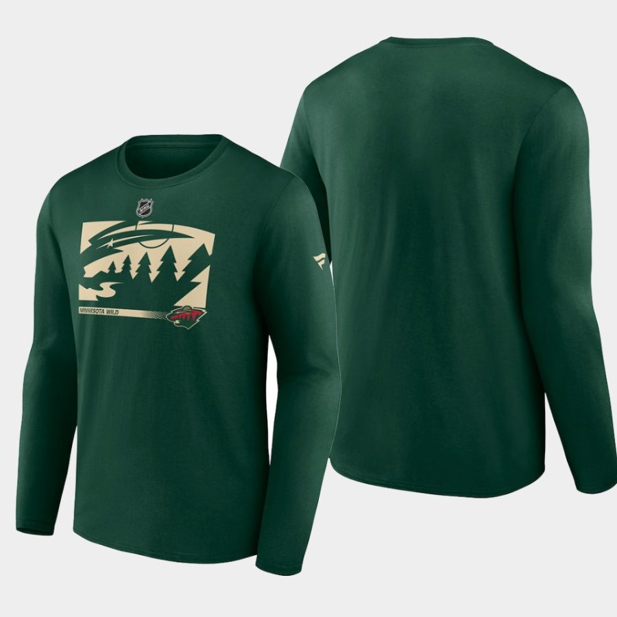 men minnesota wild authentic pro core collection green secondary long sleeve t shirt