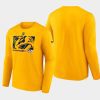 men nashville predators authentic pro core collection gold secondary long sleeve t shirt