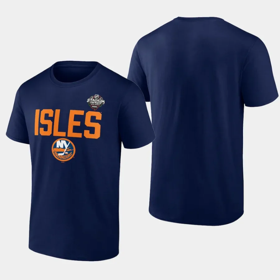 men new york islanders 2024 nhl stadium series navy logo t shirt