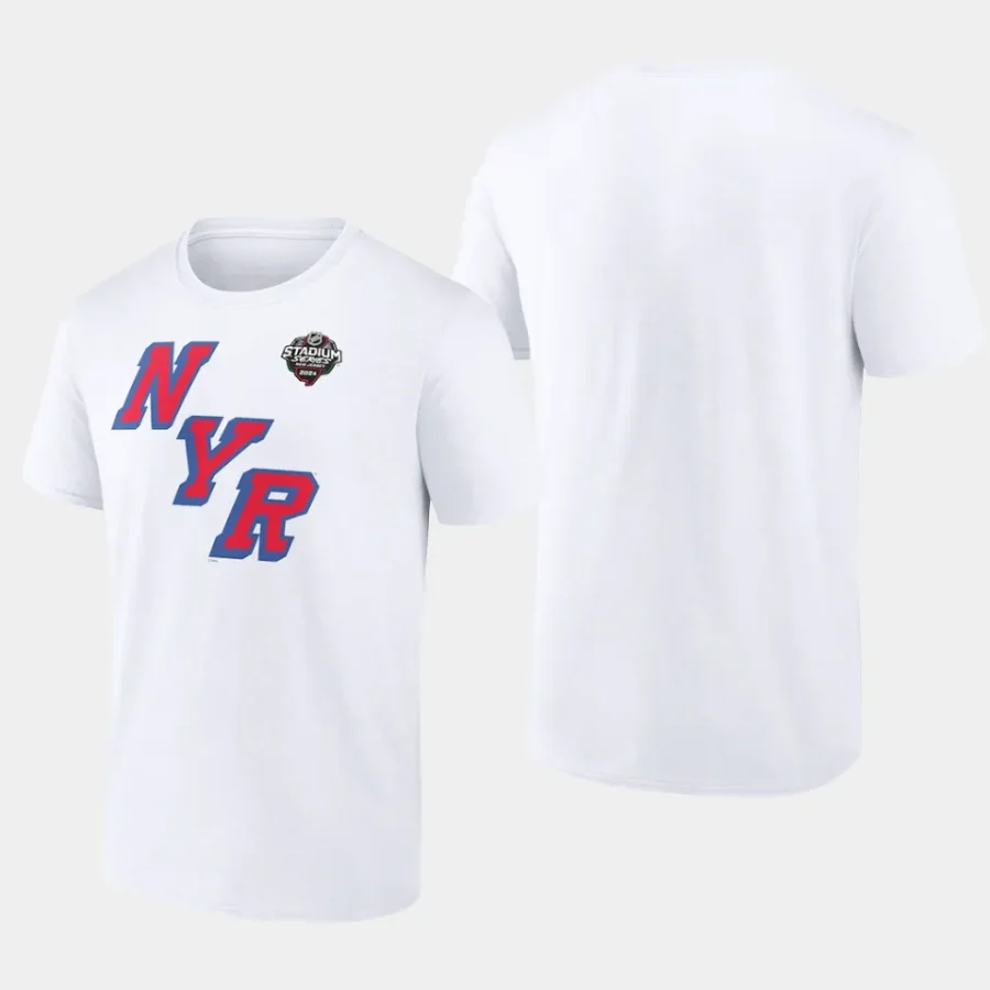 men new york rangers 2024 nhl stadium series white logo t shirt