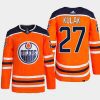 men oilers brett kulak 2022 primegreen authentic pro home orange jersey