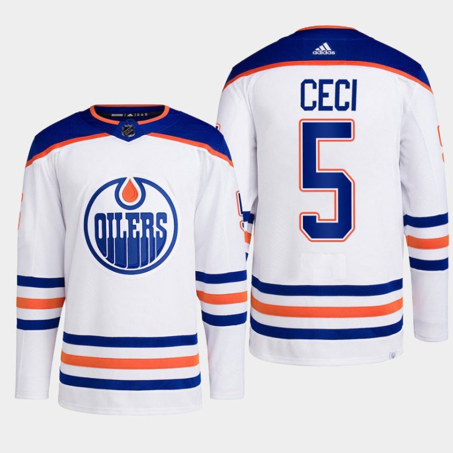 men oilers cody ceci 2022 23 away primegreen authentic white jersey