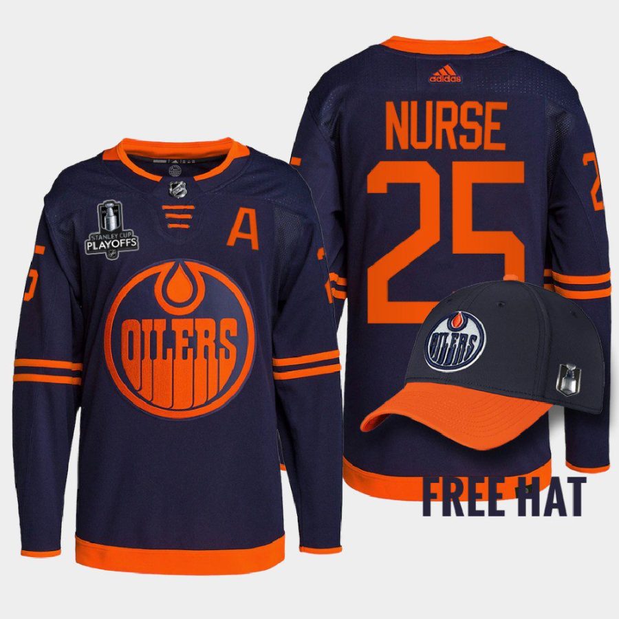 men oilers darnell nurse primegreen 2022 pacific conference champions navy jersey