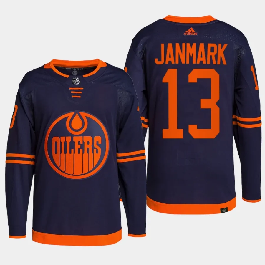 men oilers mattias janmark authentic pro alternate primegreen navy jersey