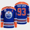 men oilers ryan nugent hopkins 2022 primegreen lee ryan hall of fame patch royal jersey