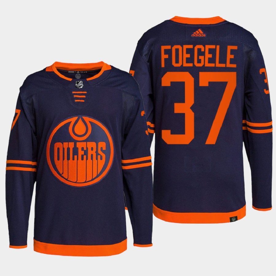 men oilers warren foegele 2022 primegreen authentic pro alternate navy jersey