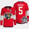 men panthers aaron ekblad authentic home 30th anniversary primegreen red jersey