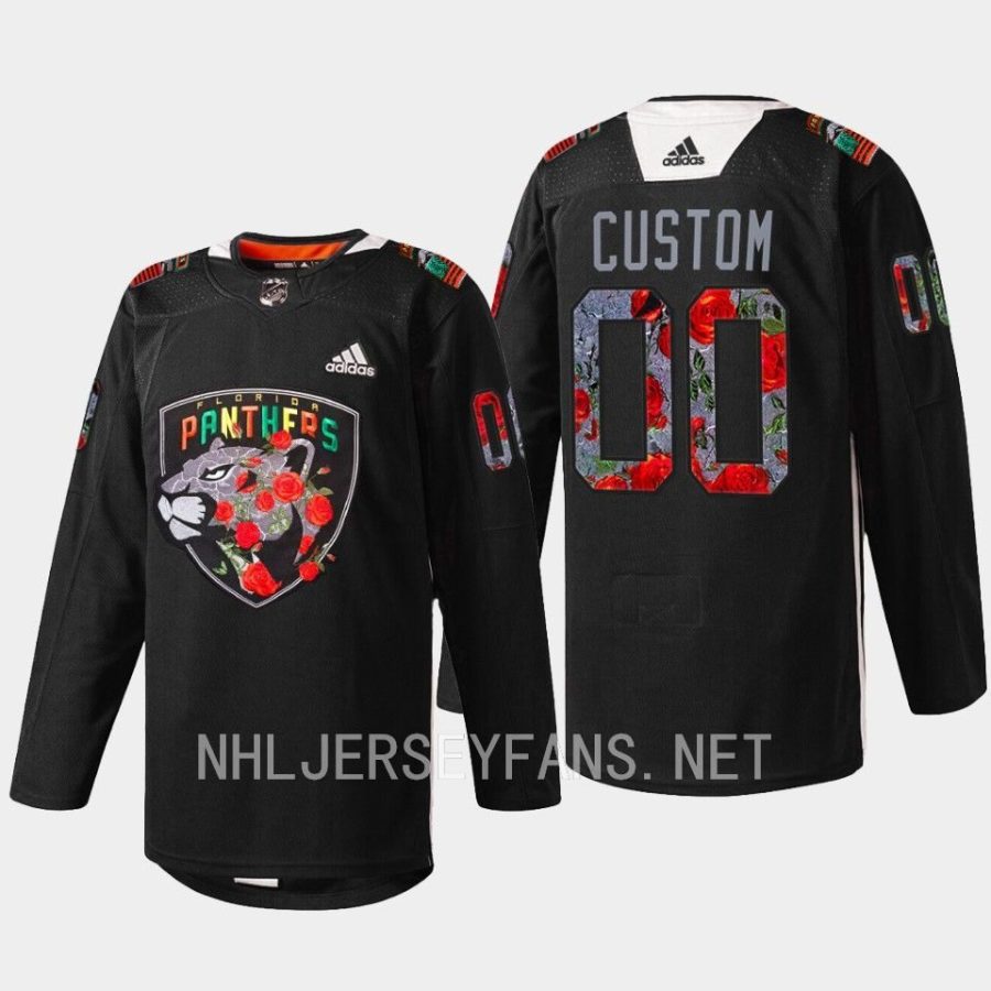 men panthers custom 2023 warmup black history night black jersey