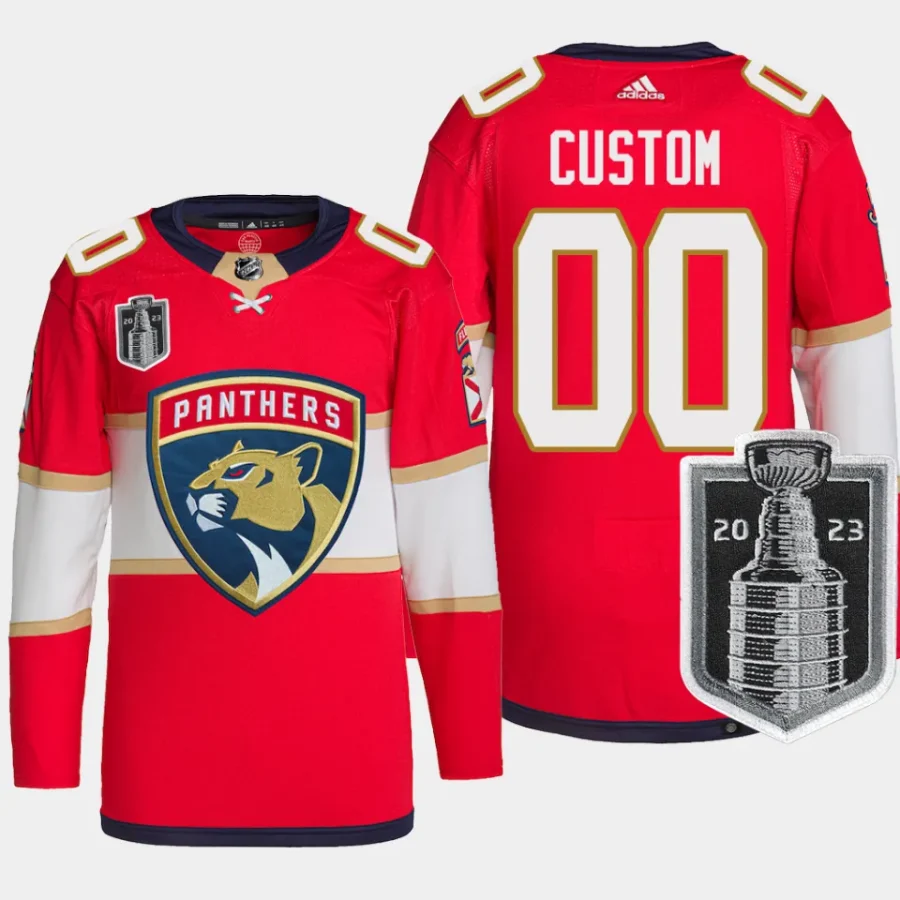 men panthers custom authentic primegreen 2023 stanley cup final home red jersey