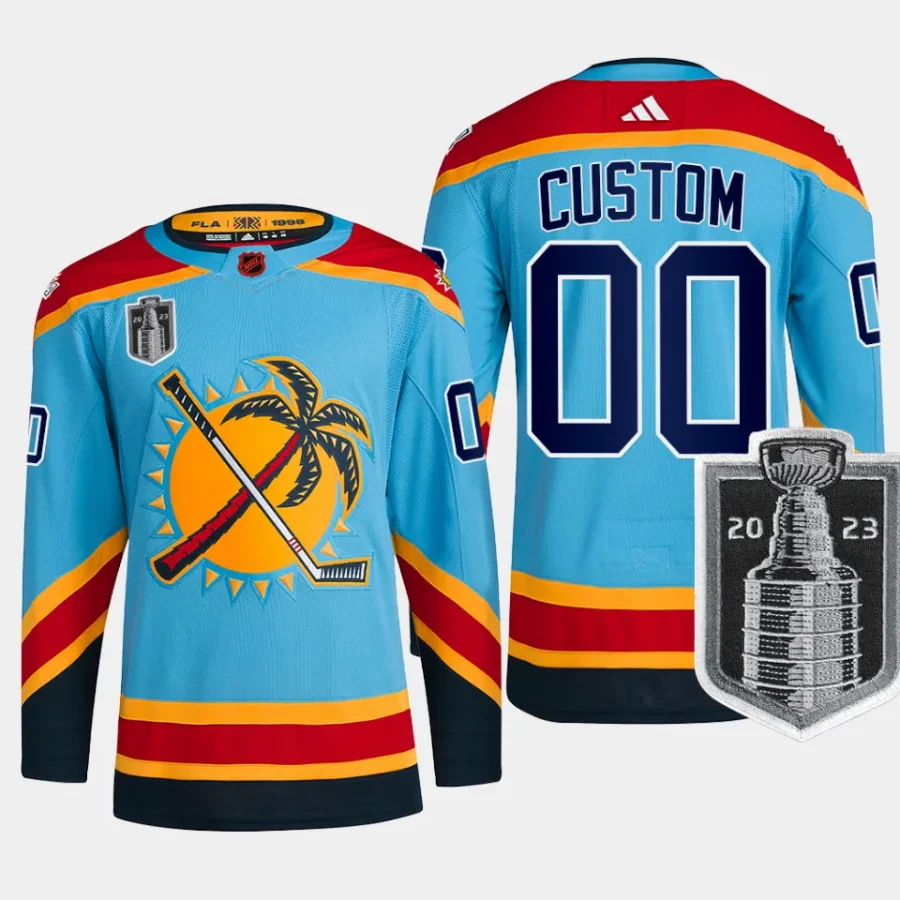 men panthers custom reverse retro 2023 stanley cup final authentic blue jersey