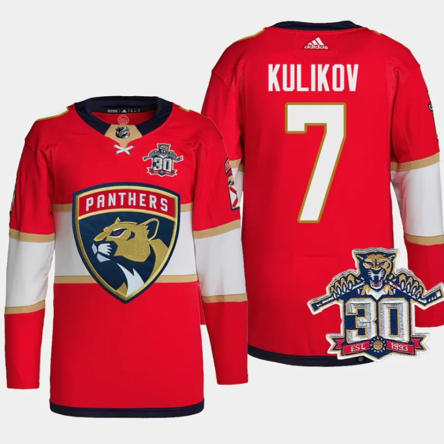 men panthers dmitry kulikov authentic home 30th anniversary primegreen red jersey