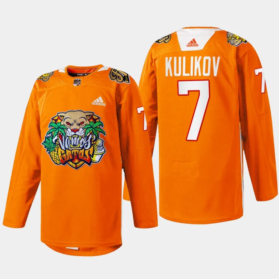 men panthers dmitry kulikov specialty 2024 vamos gatos orange jersey