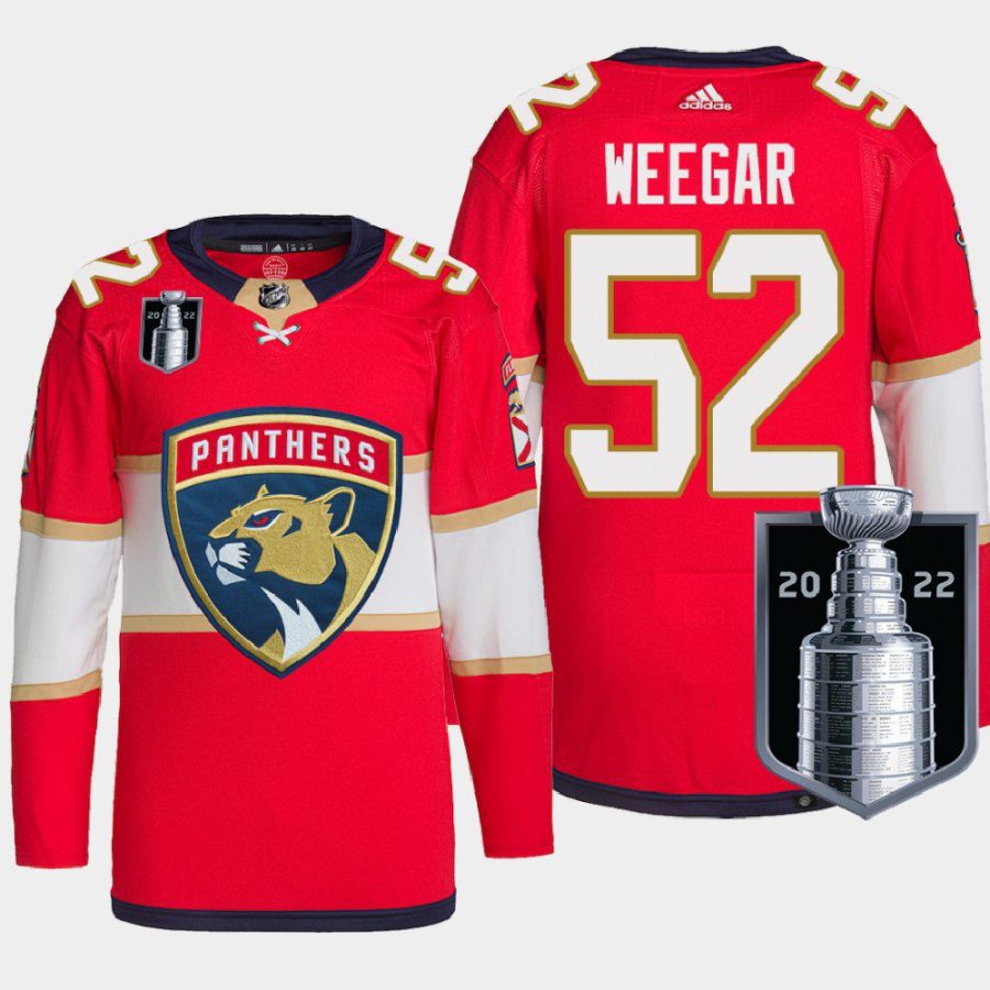 men panthers mackenzie weegar authentic pro 2022 stanley cup playoffs red jersey