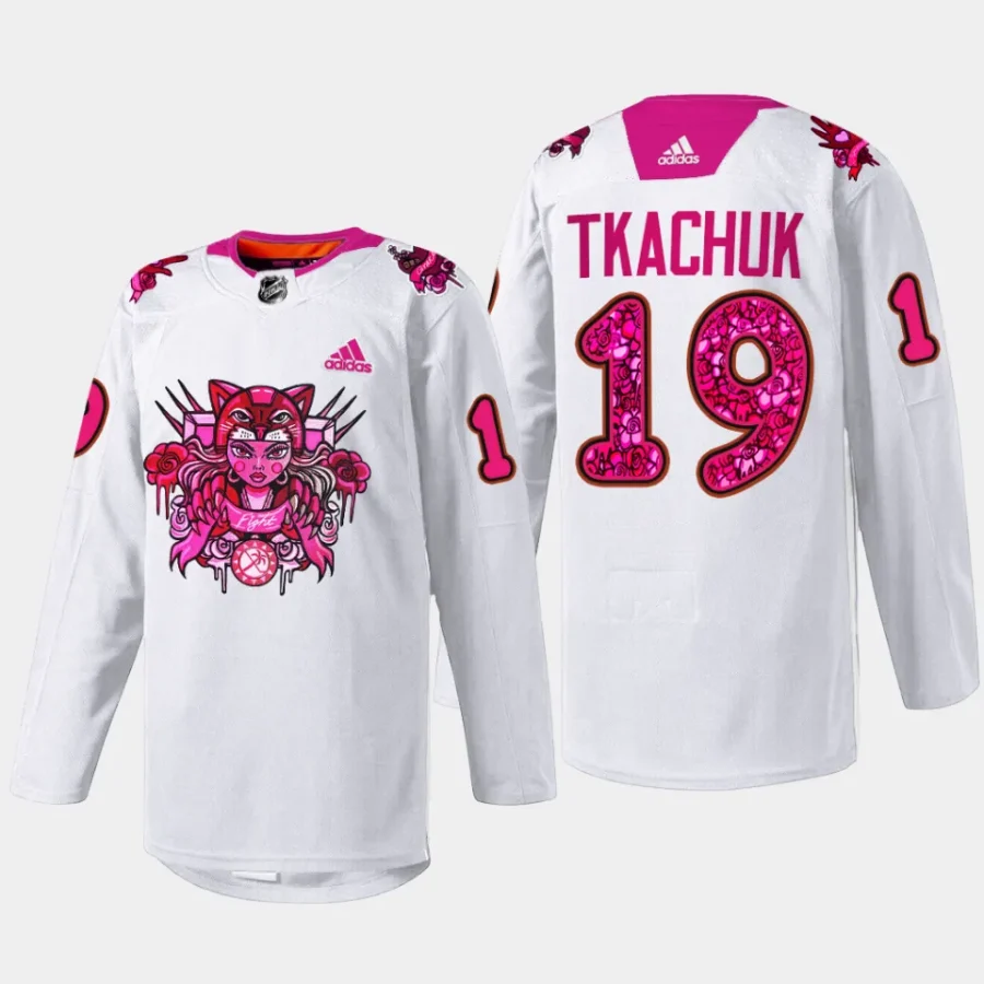 men panthers matthew tkachuk 2023 limited pink in the rink white jersey