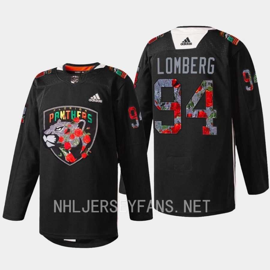 men panthers ryan lomberg 2023 warmup black history night black jersey