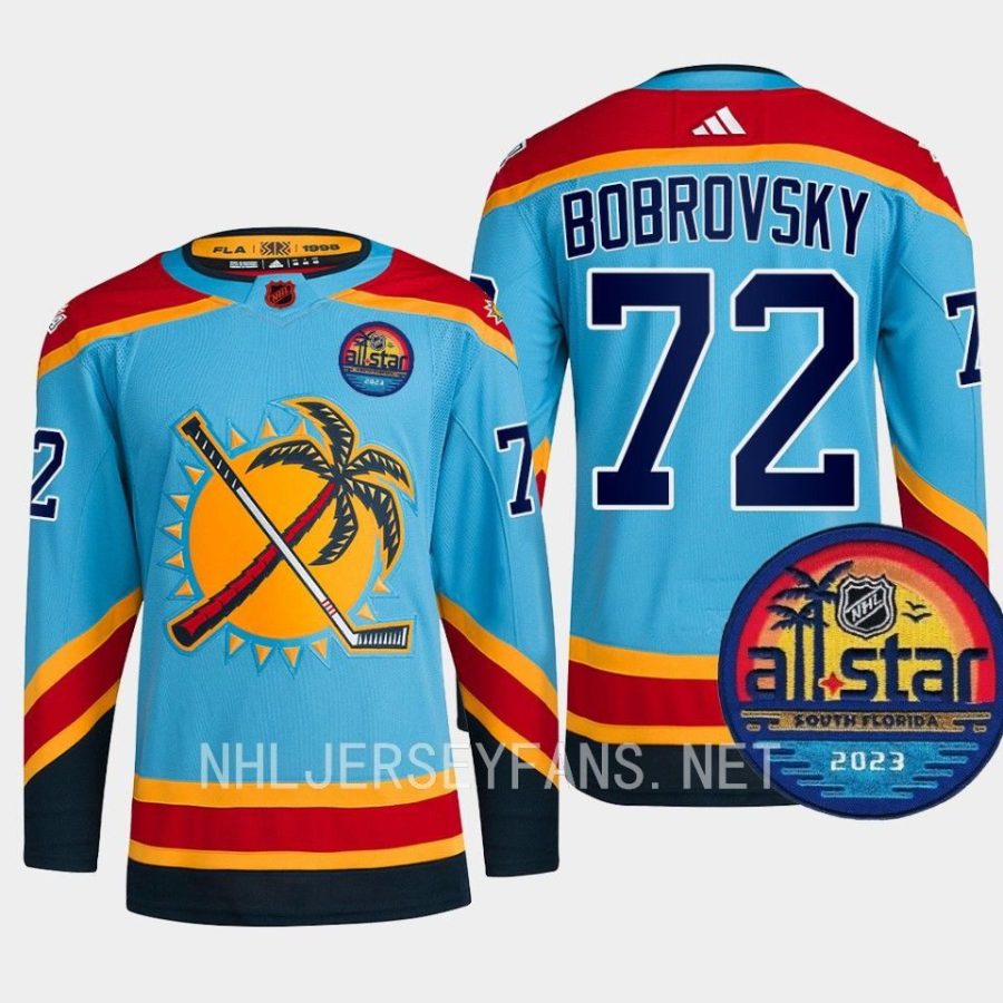 men panthers sergei bobrovsky reverse retro 2023 all star patch blue jersey